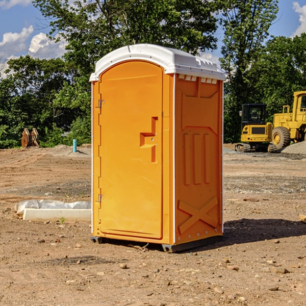 how often are the portable restrooms cleaned and serviced during a rental period in Long Creek